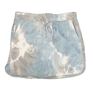 Johnny Was Calme Rain Blue Tie Dye Commuter Short Skirt NWT
